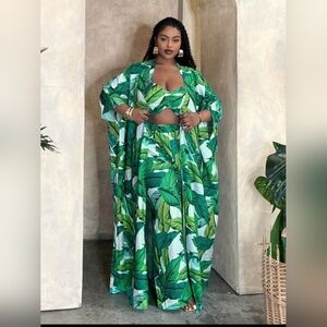 Slaydiva Plus Size Ladies' Vacation Three-Piece Set